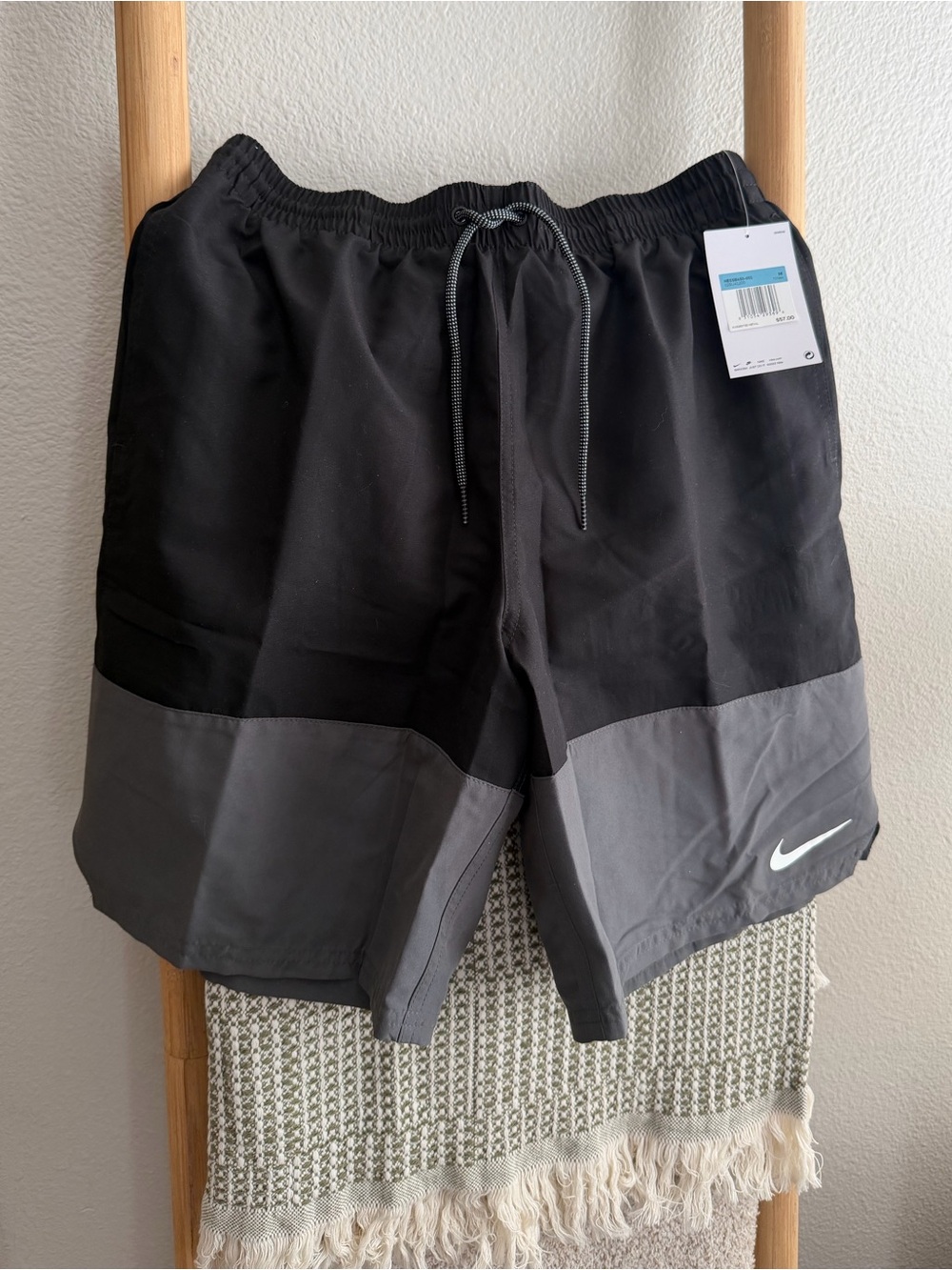 Nike Black & Charcoal Colorblock Swim Shorts